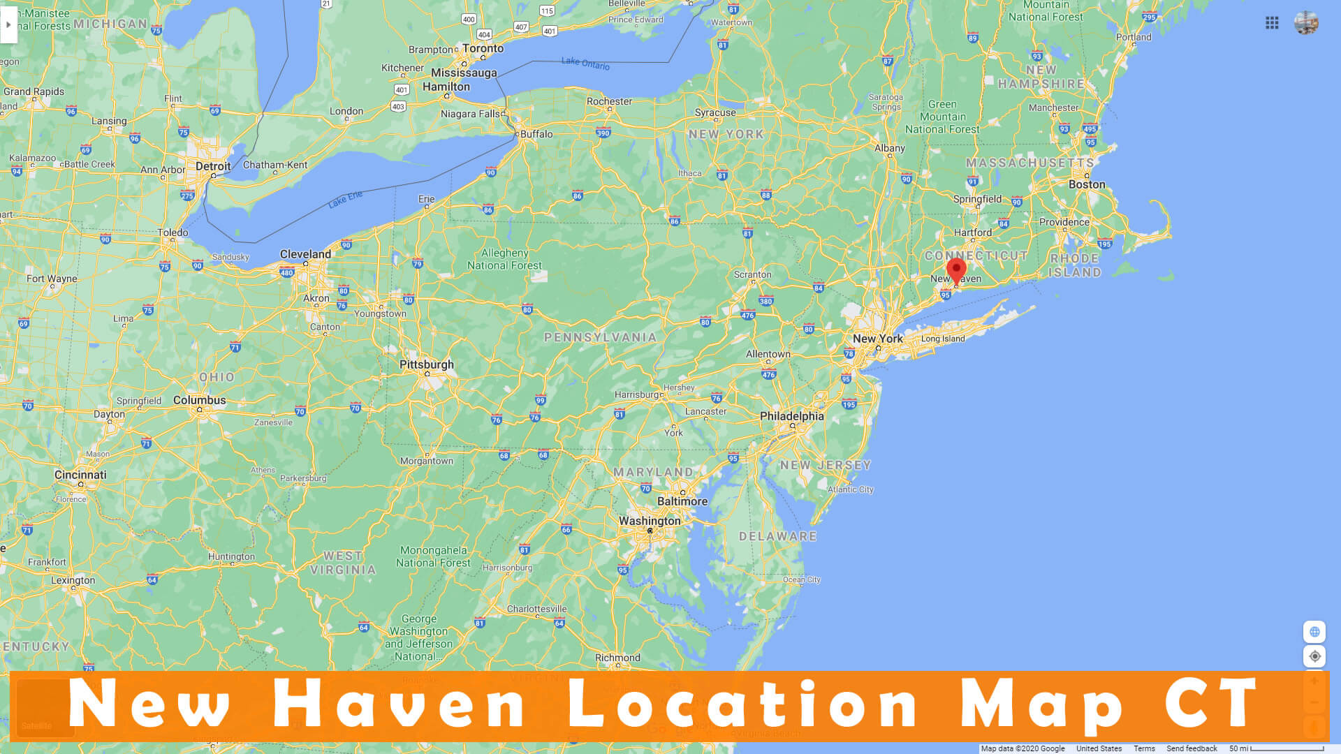 New Haven Location Map CT